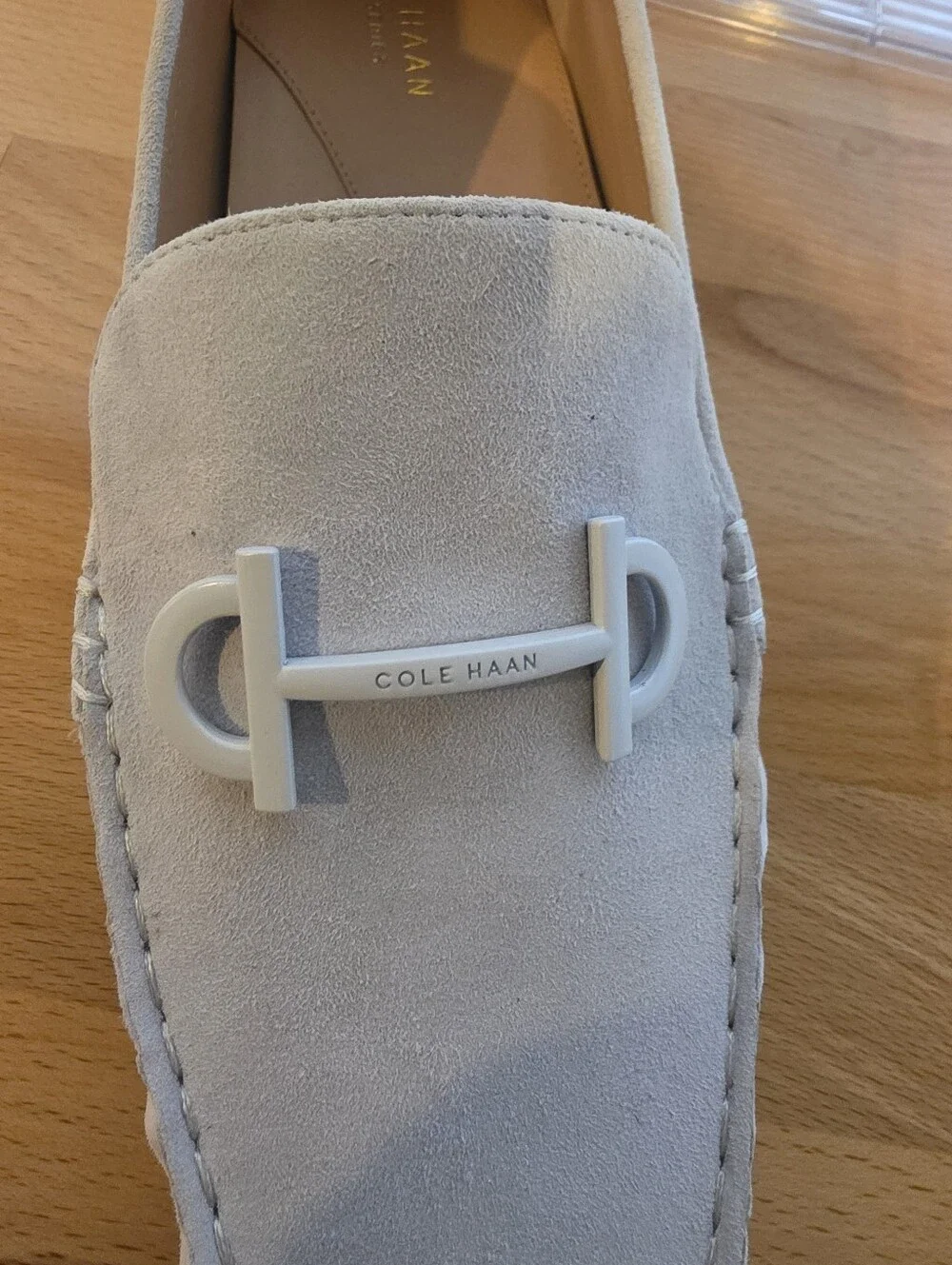 Cole Haan Tully Driver Grand Series Loafers 9.5B Cream White Suede Preppy NWOB
